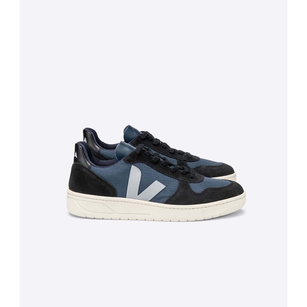 Women\'s Veja V-10 RIPSTOP Sneakers Blue/Black | SG 661WNB